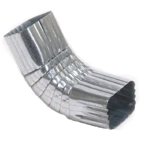Amerimax Home Products 49064 3 x 4 in. Mill Finish Galvanized Steel Front Elbow 743195 - main